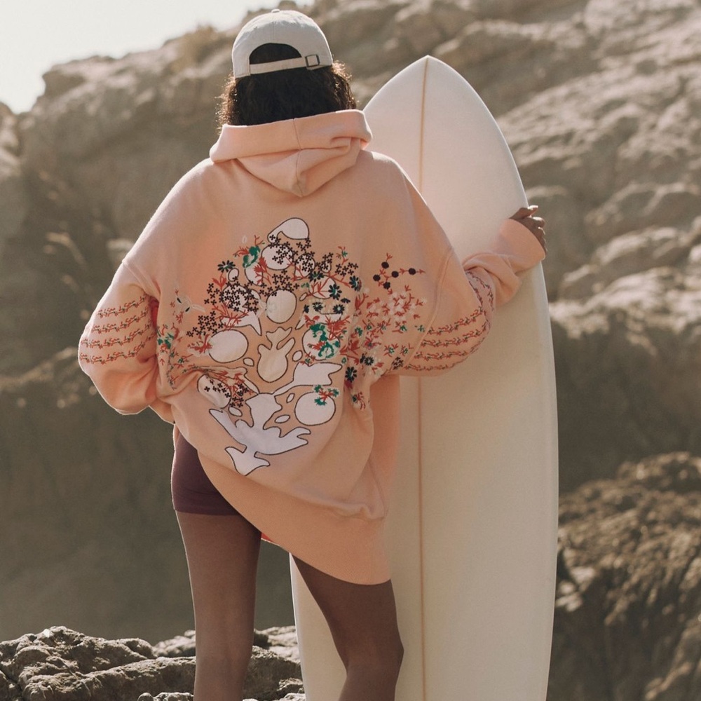 NWT Free People Movement At My Best Embroidered Hoodie